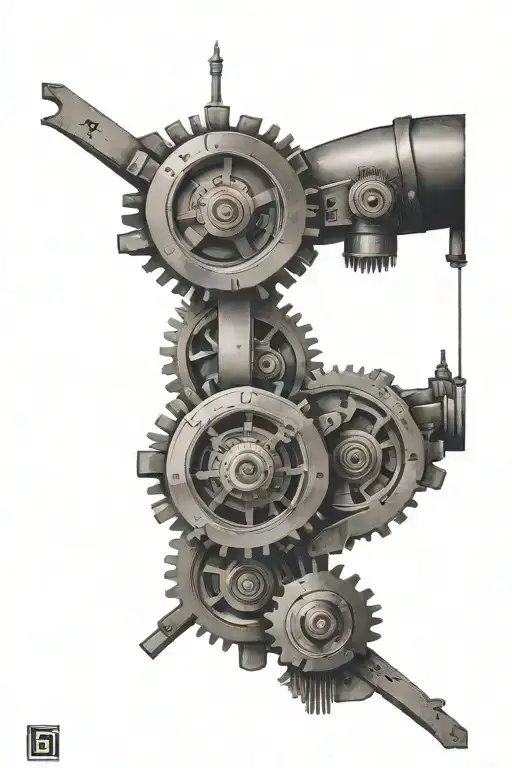 mechanical systems measuring out inches incremental  tattoo design idea