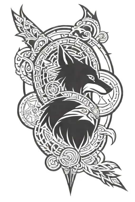 wolf If you want peace, for war around the left pectoral tattoo design idea