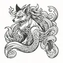 nine tailed fox  tattoo design idea