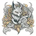 nine tailed fox  tattoo design idea