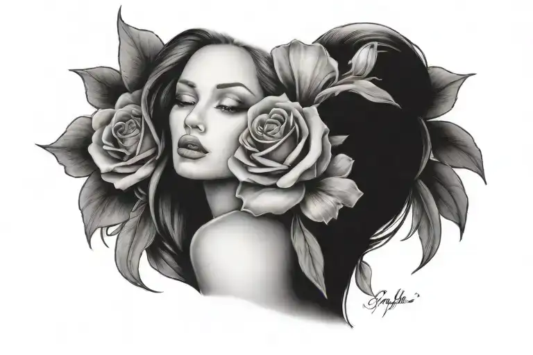 name of my girl: angelina tattoo design idea