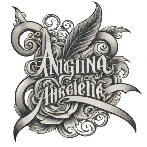 angelina name written tattoo design idea