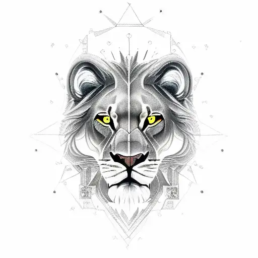 roaring lion tattoo design idea