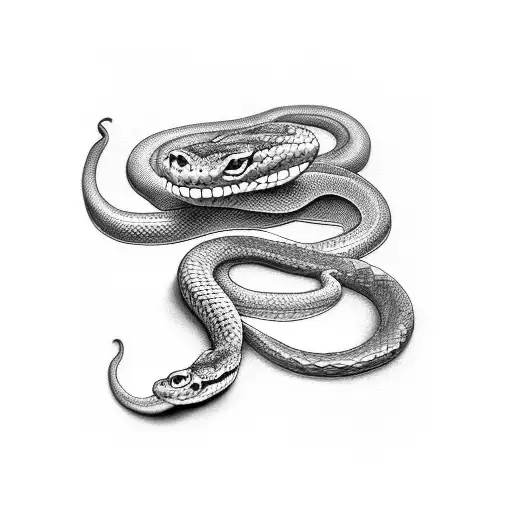 A snake wrapped around a bitten apple tattoo design idea