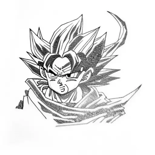 goku sayajin2 tattoo design idea