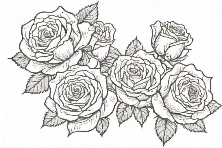 roses rip grandma tattoo design idea