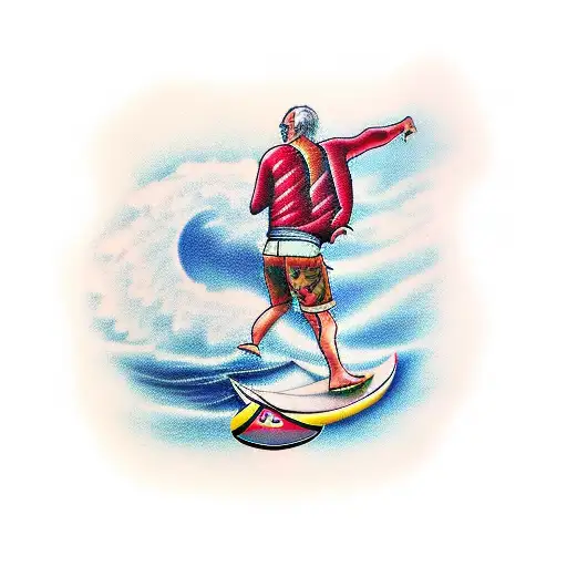 addiction recovery, surfing, spirituality, grandad Roy  tattoo design idea