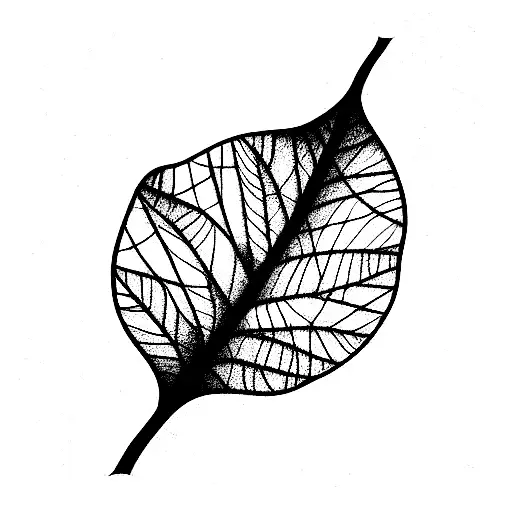 Willow leaves monochromatic  tattoo design idea
