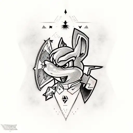 starfox vs zelda vs pikachu vs mario tattoo design idea