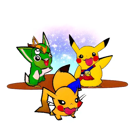 starfox vs zelda vs pikachu vs mario tattoo design idea