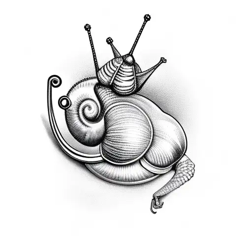 snail with top hat and monocle  tattoo design idea