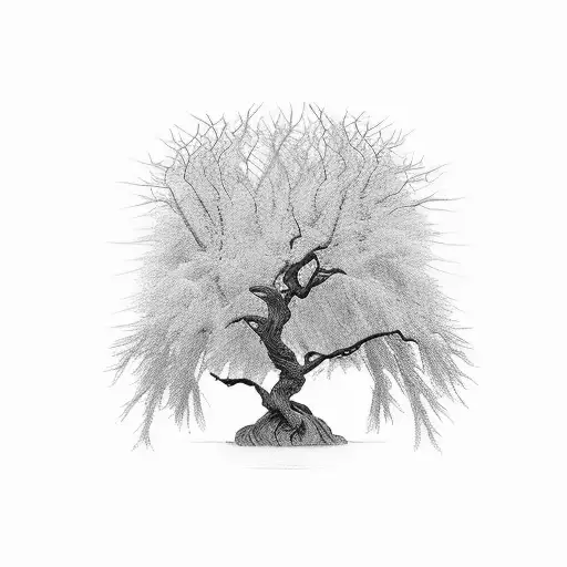 Willow tree with the date 10/06/22 tattoo design idea