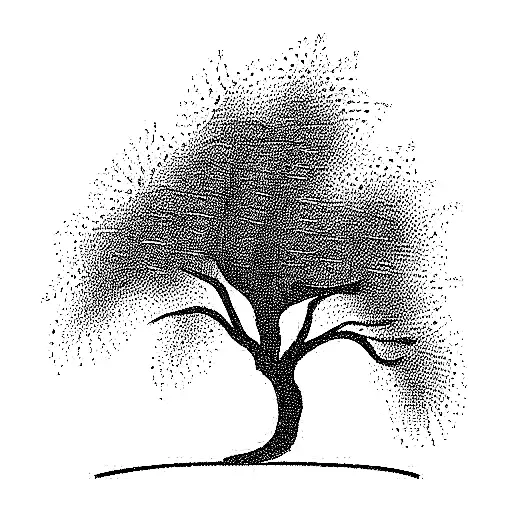 Willow tree with the date 10/06/22 tattoo design idea