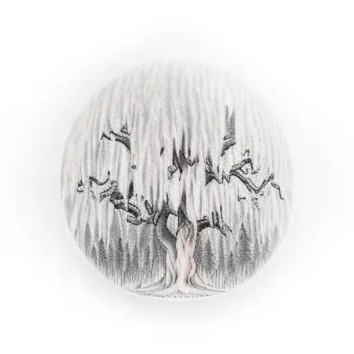 Willow tree with the date 10/06/22 tattoo design idea