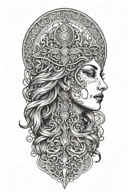 Hel goddess Norse tattoo design idea