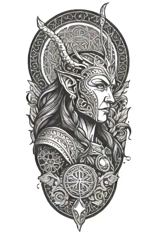 Loki Angrboda Hel Fenrys Jormungardt Norse mythology tattoo tattoo design idea