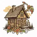 a traditional Polish hut tattoo design idea