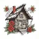 a traditional Polish hut tattoo design idea