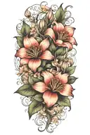 belladonna flower blooming tattoo design idea