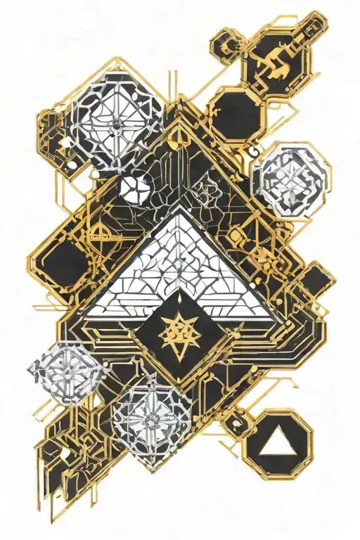 Diamond Gold Copper Silver tattoo design idea