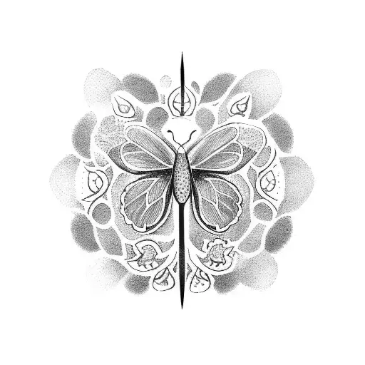 tree of life with a butterfly tattoo design idea