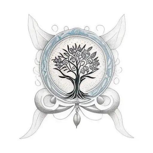 tree of life with a butterfly tattoo design idea