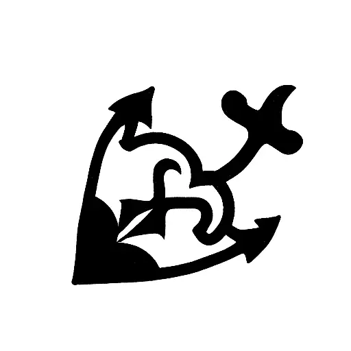 heart anchor semicolon  tattoo design idea