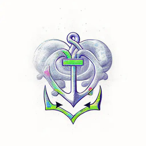 heart anchor semicolon  tattoo design idea