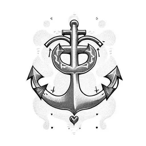 heart anchor semicolon  tattoo design idea