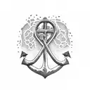 heart anchor semicolon  tattoo design idea