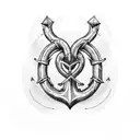 heart anchor semicolon  tattoo design idea