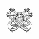 heart anchor semicolon  tattoo design idea