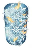 snowflake on fire tattoo design idea