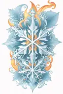 snowflake on fire tattoo design idea