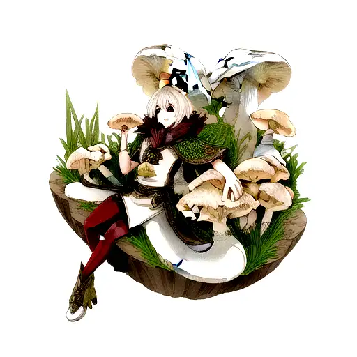 dragon with oyster mushroom scales tattoo design idea