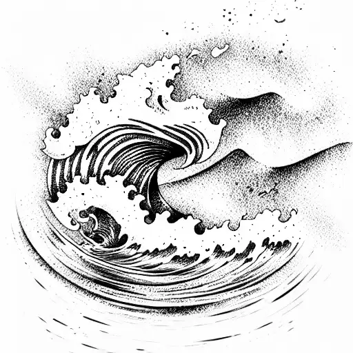 Ocean Wave tattoo design idea