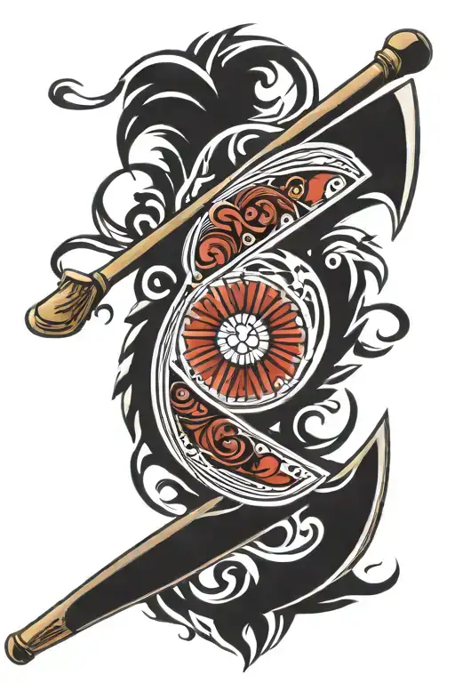 Canoe Paddle tattoo design idea