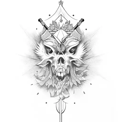 three swords crossing tattoo tattoo design idea
