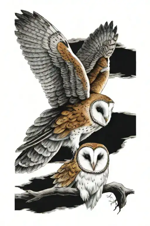 barn owl tattoo design idea