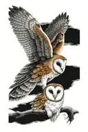 barn owl tattoo design idea