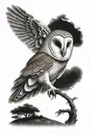 barn owl tattoo design idea