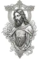 jesus walking tattoo design idea