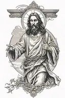 jesus walking tattoo design idea