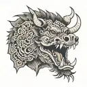 boar head  tattoo design idea