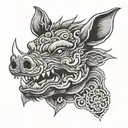 boar head  tattoo design idea