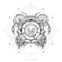 Dreamcatcher with zodiac sign leo and roses tattoo design idea