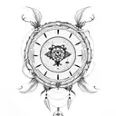 Dreamcatcher with zodiac sign leo and roses tattoo design idea