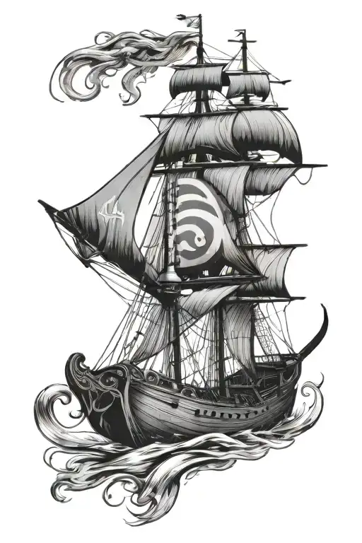 real madrid vikings boat tattoo design idea