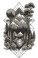 wilderness scene tattoo design idea