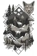 wilderness scene tattoo design idea